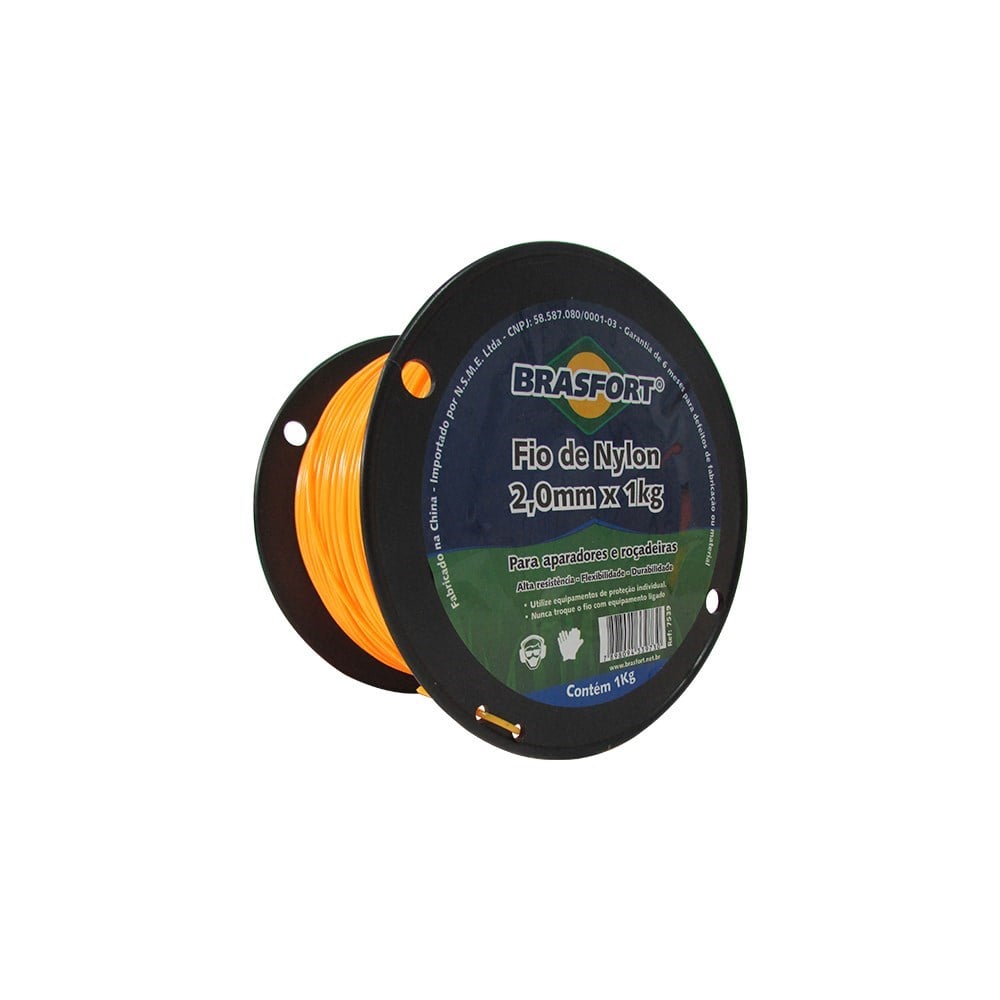 Fio de Nylon Brasfort Redondo 2.0MM/280M 1KG | 7539