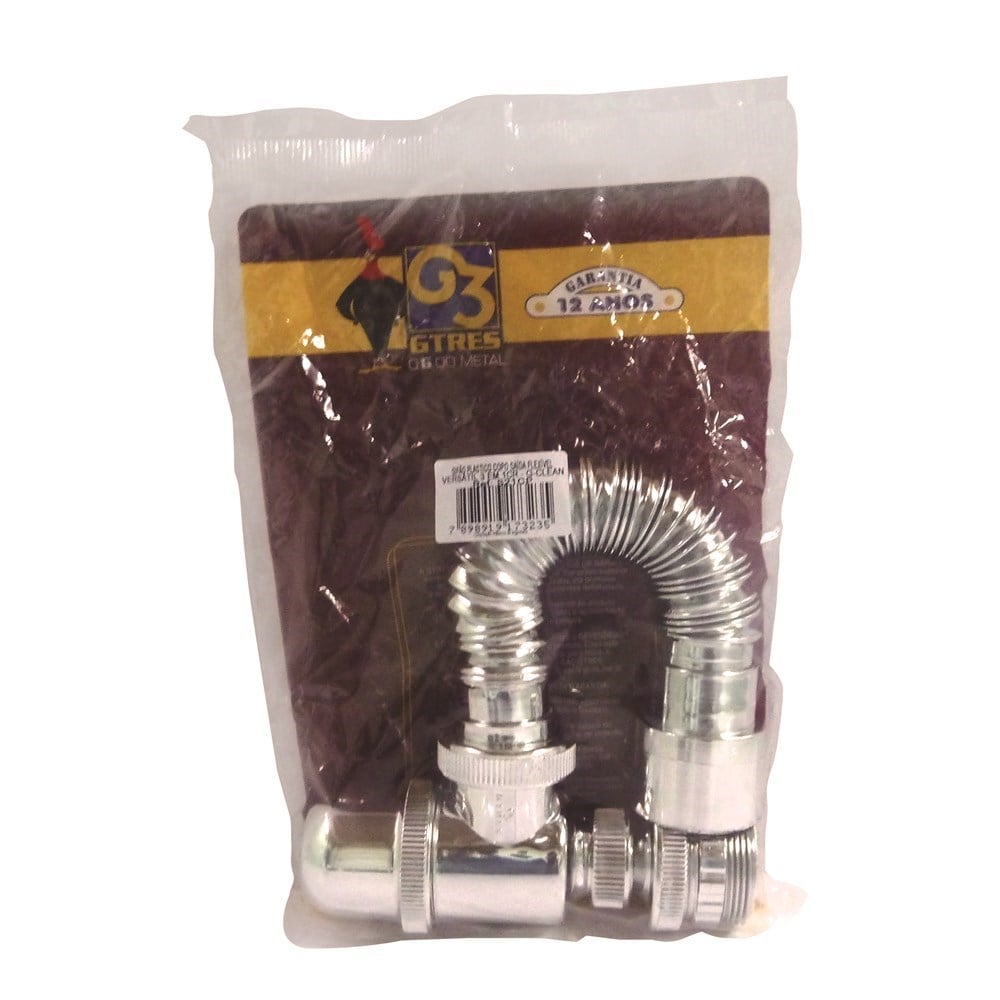 Sifão PVC Copo Flexível G3 Cromado Tanque / Lavatório / Americana 2391