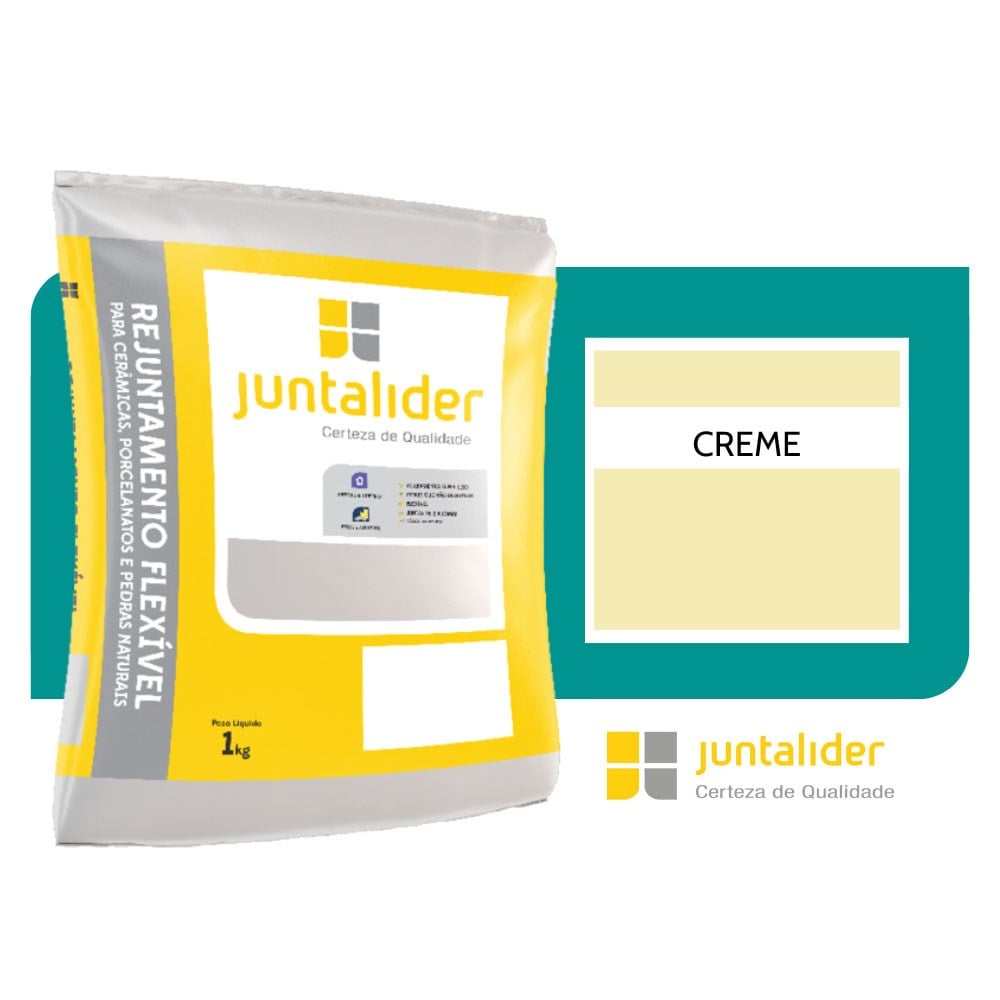 Rejunte Juntalider 4 Pacotes com 1KG Creme